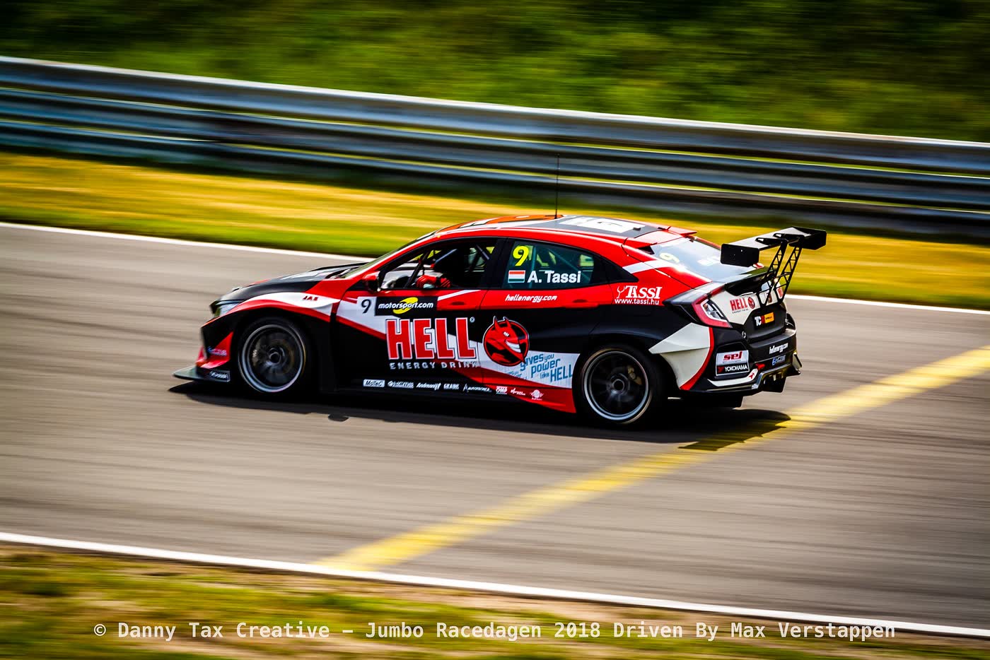 A Honda Civic Type R TCR race car on circuit at Zandvoort