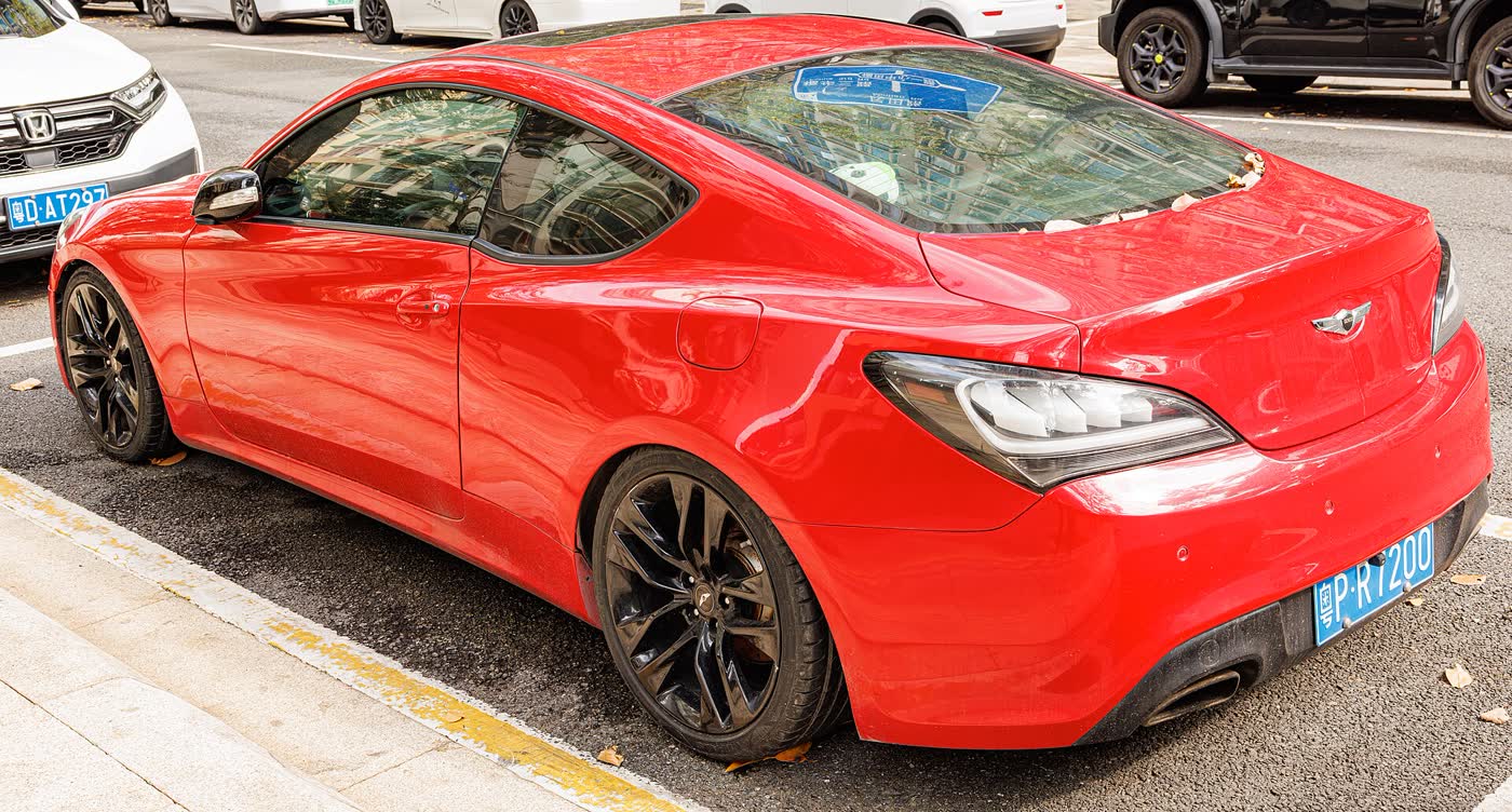 A Hyundai Genesis Coupe seen from a different angle