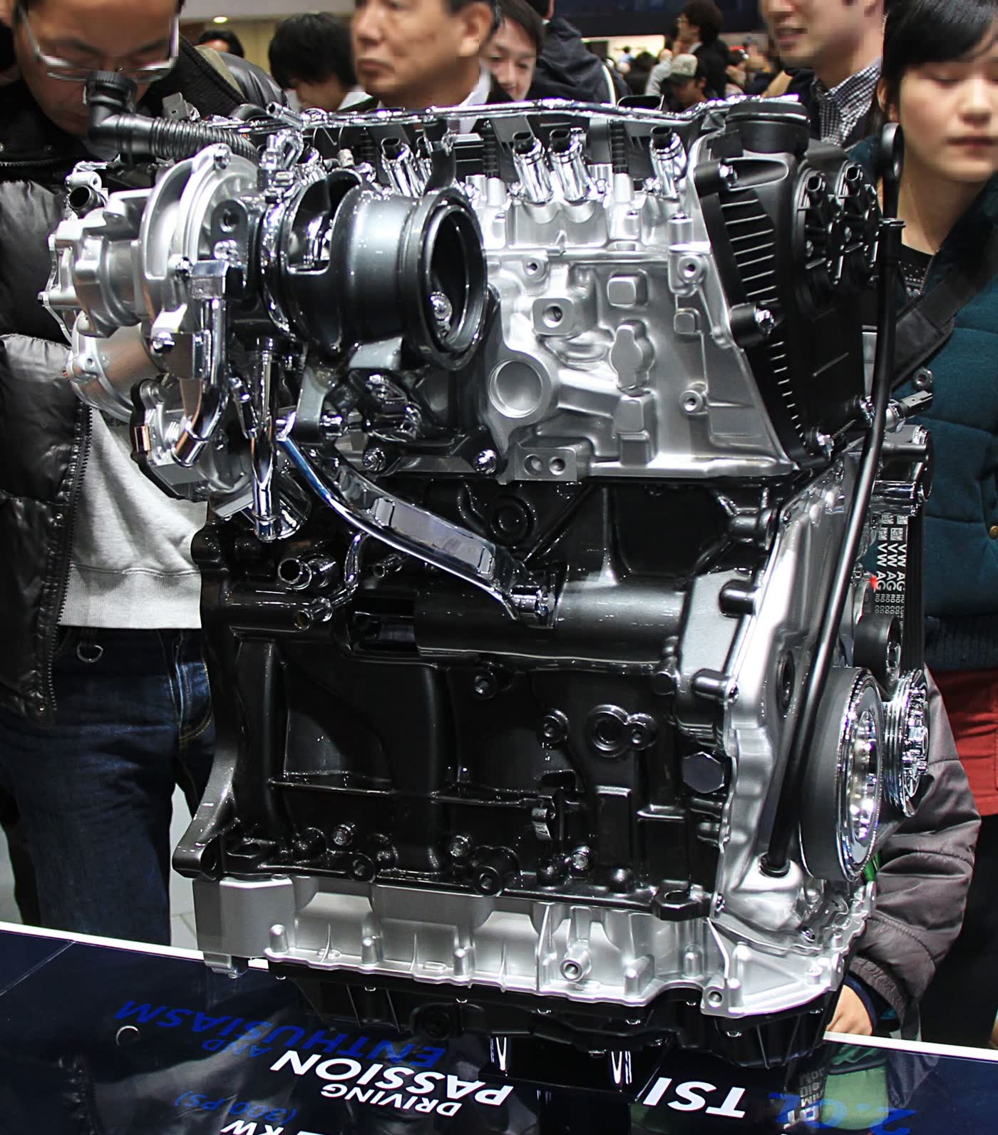 A Volkswagen two-litre TSI turbo engine in the output used by the Golf R