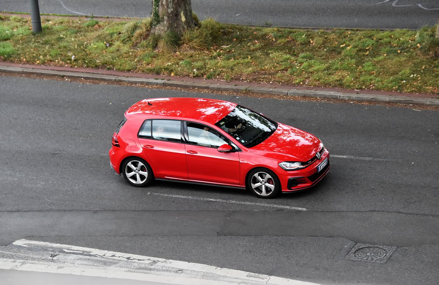 A Volkswagen Golf GTI Mk7 hatchback, three-quarter view