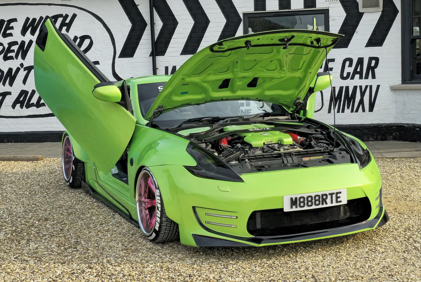 A Nissan 370Z coupe, three-quarter view