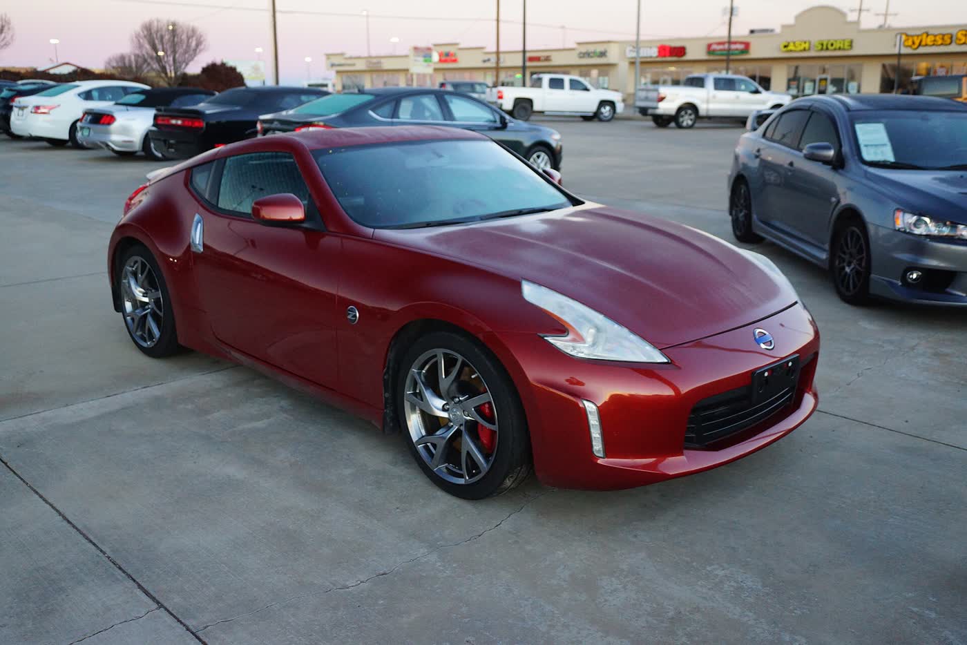 A Nissan 370Z coupe, front three-quarter view