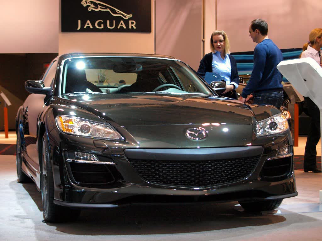 A Mazda RX-8 photographed at a motor show