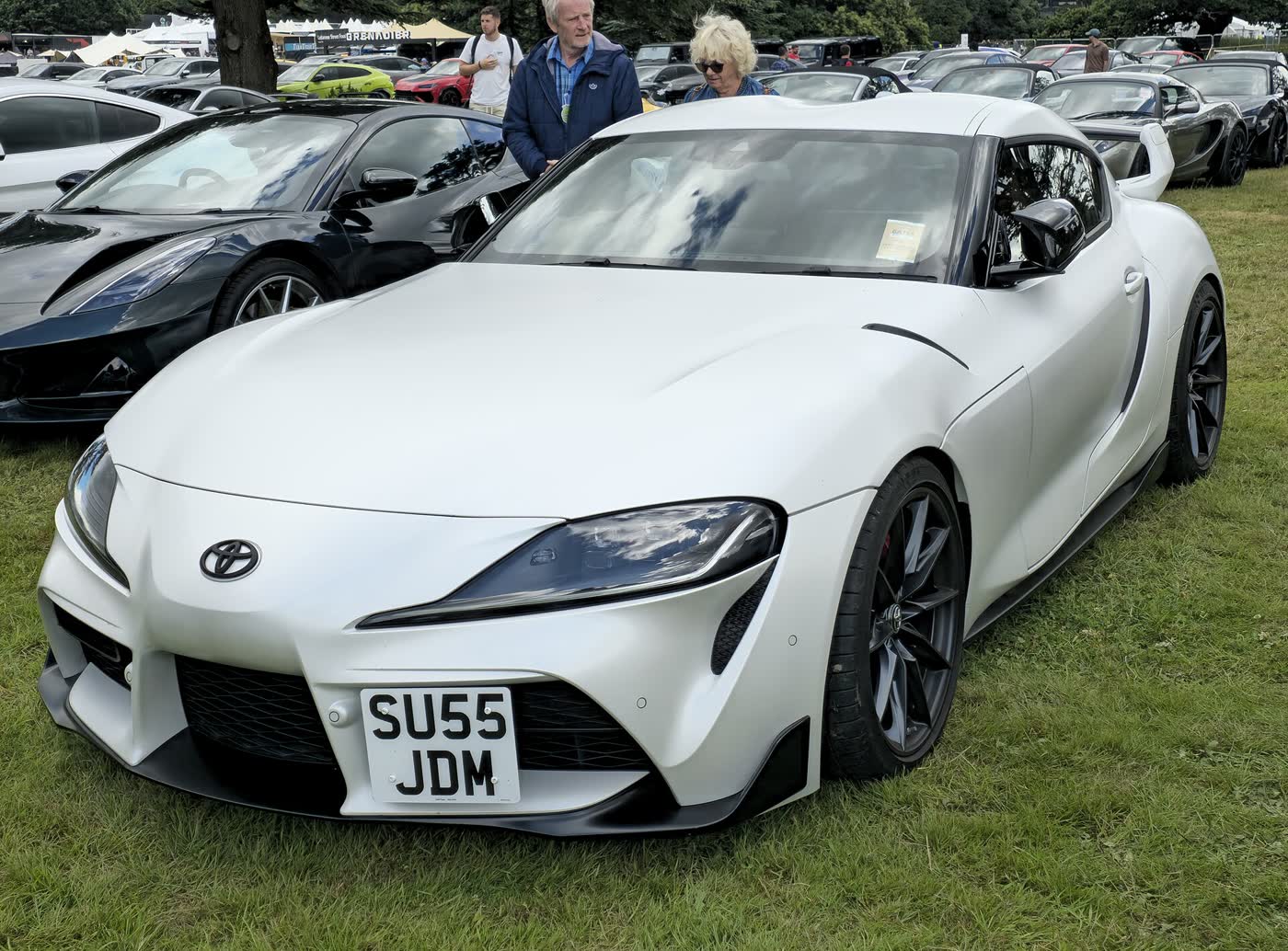 A Toyota GR Supra coupe, front three-quarter view
