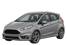 Illustration of a 2016 Ford Fiesta ST, five-door hatchback, front three-quarter view