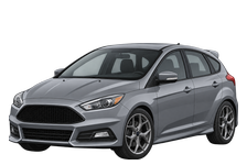 Illustration of a 2015 Ford Focus ST Mk3, five-door hatchback, front three-quarter view