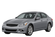 Illustration of a 2009 Infiniti G37 four-door sedan, front three-quarter view