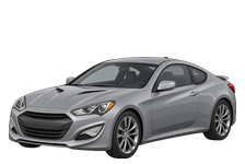 Illustration of a 2014 Hyundai Genesis Coupe 3.8 facelift, two-door coupe, front three-quarter view