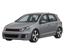 Illustration of a 2012 Volkswagen Golf GTI Mk6, five-door hatchback, front three-quarter view